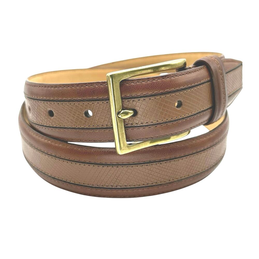 Cole Haan | Men | Walnut Textured Two Tone Genuine Leather Belt | Size 36